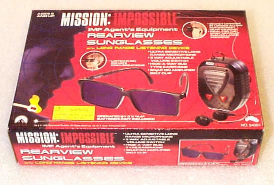 Mission Impossible: Lunettes de soleil avec vue arrière et appareil-écoute à longue distance